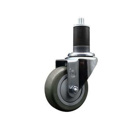 Service Caster 3.5'' Gray Poly Wheel Swivel 1-5/8'' Expanding Stem Caster SCC-EX20S3514-PPUB-158